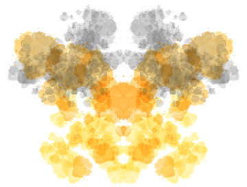 Logo der Silberherzpraxis: Klecksbild in Silbergrau und Gold